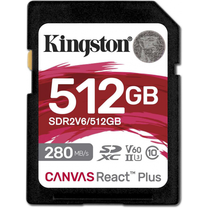 Карта памяти 512Gb SD KINGSTON CANVAS REACT PLUS () SDR2V6/512GB
