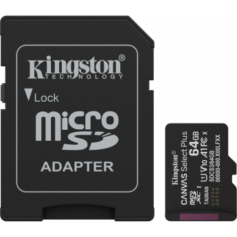 Карта памяти 64Gb MicroSD KINGSTON CANVAS SELECT PLUS + SD адаптер (SDCS3/64GB) Карта памяти 64Gb MicroSD KINGSTON CANVAS SELECT PLUS + SD адаптер (SDCS3/64GB)