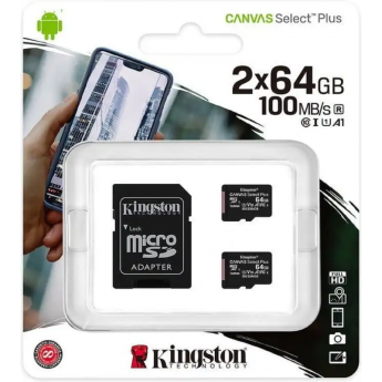 Карта памяти KINGSTON 64GB SDCS2/64GB-2P1A Карта памяти KINGSTON 64GB SDCS2/64GB-2P1A