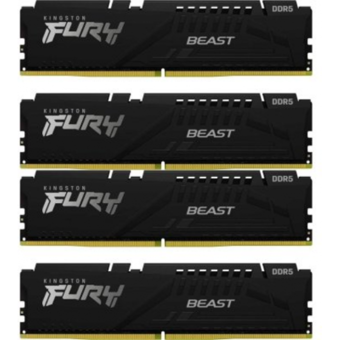 Память оперативная KINGSTON FURY BEAST BLACK XMP 128GB 5200MT/s DDR5 CL40 DIMM KF552C40BBK4-128
