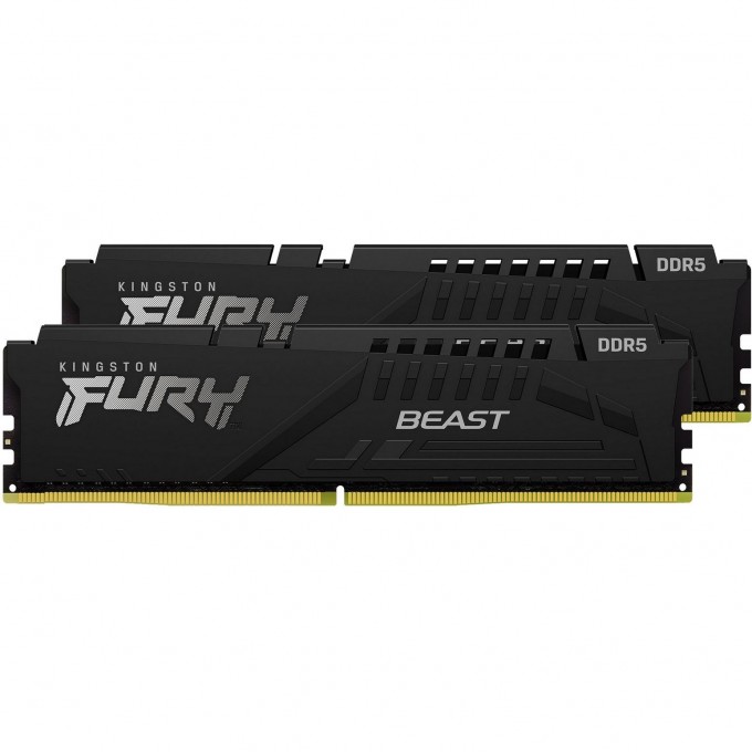 Память оперативная KINGSTON FURY BEAST BLACK XMP 32GB 6400MT/s DDR5 CL32 DIMM (Kit of 2) KF564C32BBK2-32