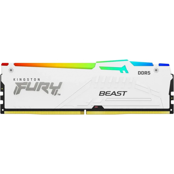 Память оперативная KINGSTON FURY BEAST WHITE RGB EXPO 16GB 6400MT/s DDR5 CL32 DIMM KF564C32BWEA-16